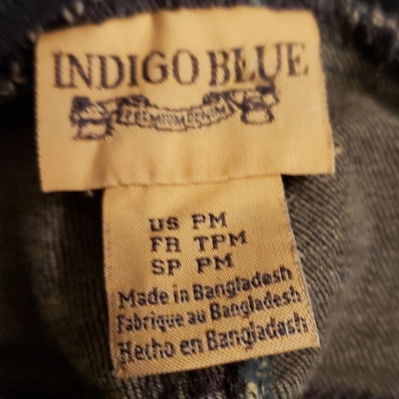 INDIGO Blue Maternity Jeans Boot Cut Petite Med VGUC - Picture 2 of 8